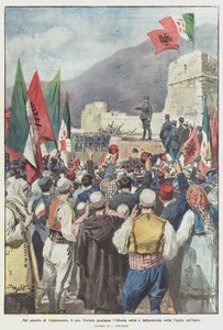 I slottet Gjirokastra utropade Gen Ferrero Albanien förenat och oberoende enligt Italiens lag