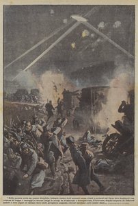 Igår kväll kunde ett av våra luftskepp, som kämpade mot starka luftströmmar, bära? av Achille Beltrame