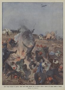 Nya offensiva krigsmedel, effekterna av bomberna som släpptes av en italiensk militärflygare på?