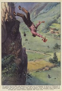 Att plocka blommor för att erbjuda sin flickvän (de vackra röda fjällliljorna) en ung man?