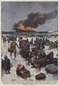 För en våldsam brand som bröt ut ombord på den sovjetiska ångbåten Sakhalin i Okhotskhavet?