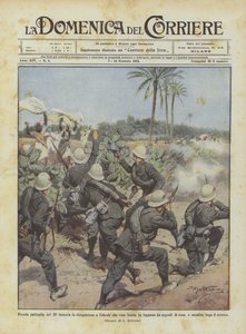 Liten patrull av 20:e infanteriet på spaning i Tobruk som vilseleds av signaler?