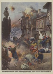 Återupptagande av kriget på Balkan, effekterna av bombningen av Adrianopel på de fattiga? av Achille Beltrame