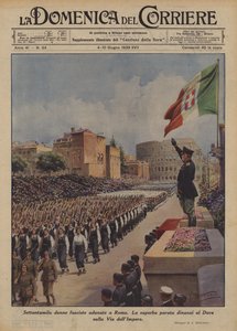 Sjuttio tusen fascistiska kvinnor samlades i Rom