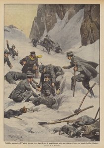 Soldat knuten till den 7:e Alpini hittades vid liv efter 40 timmars begravning under en lavin av snö?