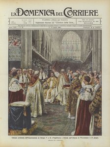 Högtidlig ceremoni för kröningen av George V till kung av England och Irland i klostret?