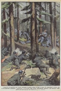 Förvånad och förbigången kastar en av våra patruller sig till marken och öppnar eld av Achille Beltrame