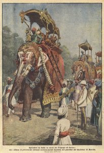 Sagoprakt till prinsen av Wales ära, en parad av pittoreska elefanter?