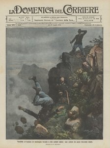 Ett fruktansvärt bergsäventyr drabbade två alpina soldater, ett fall från nästan tvåhundra meter