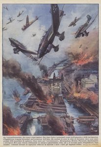 Koventriseringen av engelska vitala centra (color litho) av Achille Beltrame