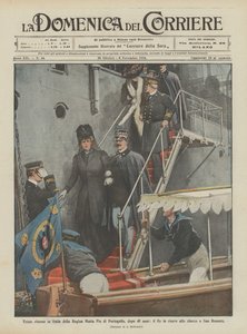 Sorglig återkomst till Italien av drottning Maria Pia av Portugal, efter 48 år tar kungen emot henne på?