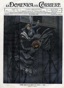 Två kvinnor föll från en hiss i Neapel 1910. av Achille Beltrame