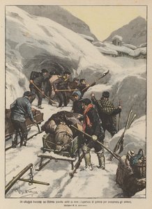En fransk by i Pyrenéerna begravd under snön, öppnandet av tunnlar för att rädda invånarna