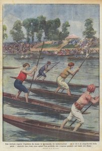 En nyfiken regatta som hölls av kvinnor i Tyskland av Achille Beltrame