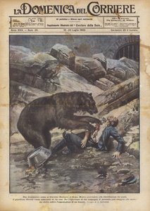 En dramatisk scen i Roms zoologiska trädgårdar av Achille Beltrame
