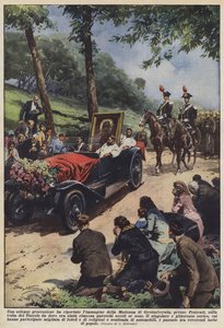Förde en högtidlig procession tillbaka bilden av Madonnan av Grottaferrata, nära Frascati?