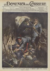 Franska och tyska sappers som möts i utgrävningen av underjordiska tunnlar för att samlas?