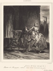 Jeanne av Bourgogne av Achille Devéria