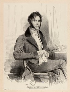 Porträtt av Ajasson de Grandsagne av Achille Devéria