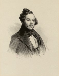 Porträtt av Emilien Desmaisons (1812-1880), tecknare och litograf. (IFF 65) av Achille Devéria