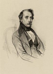 Porträtt av François-Alexandre David, litograf (IFF 190) av Achille Devéria