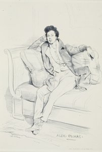 Porträtt av Alexandre Dumas av Achille Devéria