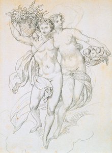 Psyke och Amor, c1820-1857 av Achille Devéria
