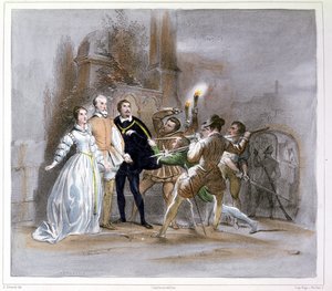 Scen från "Huguenotterna" (1836) av Giacomo Meyerbeer (1791-1864)