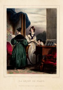 Pianolektionen av Achille Devéria