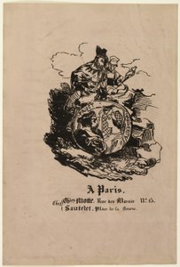 Porträttmedaljong av Faust och Marguerite, förlagsblad från Faust av Achille Devéria