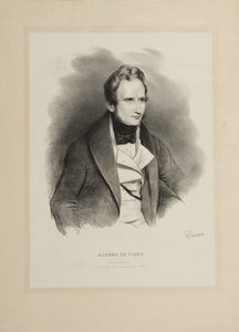 Porträtt av författaren Alfred de Vigny 1797-1863, 1831. av Achille Devéria