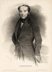 Porträtt av operasångaren Antonio Tamburini 1800-1876, av Achille Devéria