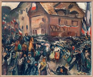 De franska truppernas intåg i Strasbourg (Bas Rhin, Frankrike), 22 november 1918. Målning av Emile Othon Friesz (1879-1949), Olja på duk