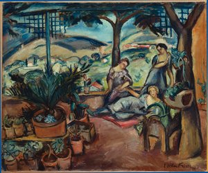 Kvinnor på terrassen (olja på duk) av Achille Emile Othon Friesz