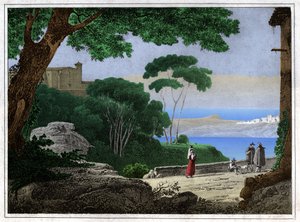 Albanosjön. (gravyr, ca 1820)