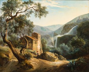 Landskap med vattenfall, ca 1830