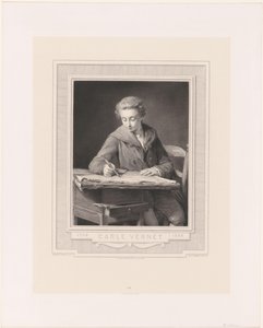 Porträtt av Carle Vernet Carle Vernet (titel på objekt) av Achille Jacquet