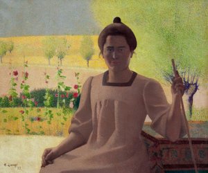 Contrejour - Porträtt av konstnärens fru av Achille Lauge