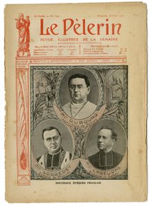 Illustration av Achille Lemot (1846-1909) för omslaget till Le Pelerin, 26/08/06 - New English Eveques - Religion Faith, Catholic Catholicism - Eveques av Achille Lemot