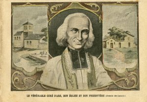Illustration av Achille Lemot (1846-1909) i Le Pelerin, 06/03/04 - Det ärevördiga botemedlet av Ars, dess kyrka och dess presbythere - Religion Tro, kyrkor katedraler, katolsk katolicism - Presbytere - Cure d
