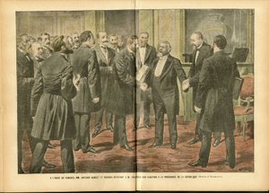 Illustration av Achille Lemot (1846-1909) i Le Pelerin, 28/01/06 - Val, republikens president - Fallieres Armand (1841-1931) av Achille Lemot