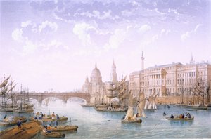 Custom House och London Bridge, 1862.