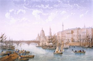 Custom House och London Bridge, 1862