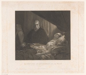 Il Tintoretto porträtterar sin dotter på sin dödsbädd Le Tintoret au lit de mort de sa fille (titel på objekt)