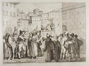 Marionettföreställning i Rom av Achille Pinelli