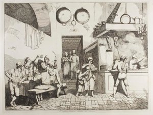 Improvisatören i en osteria av Achille Pinelli