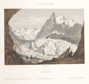 Utsikt över Mer-de-Glace-glaciären nära Les Bois och Les Tines Claciers des Bois, depuis les Tines (titel på objekt) Memory of Chamonix-Mont-Blanc (serietitel) Museum du Mont Blanc (serietitel)
