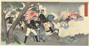 Hur våra väpnade styrkor besegrar de kinesiska soldaterna i Pyongyang. Waga gun Heijo no shinhei o gekiha suru zu. (titel på objekt)