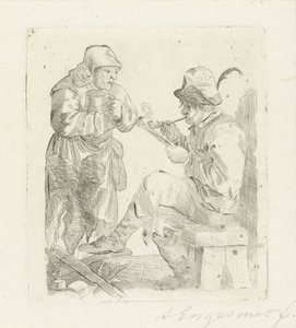 Rökande man av Adalbertus Engelsmet (signed by artist)