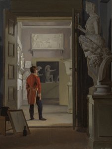 Antikvitetssalen på Charlottenborgs slott, Köpenhamn, 1830. av Adam August Müller